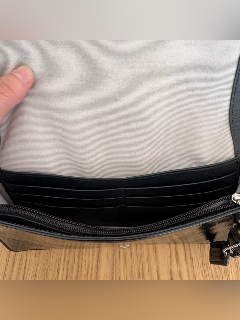Coach Black Patent Leather Buckle Wristlet - Picture 8 of 12